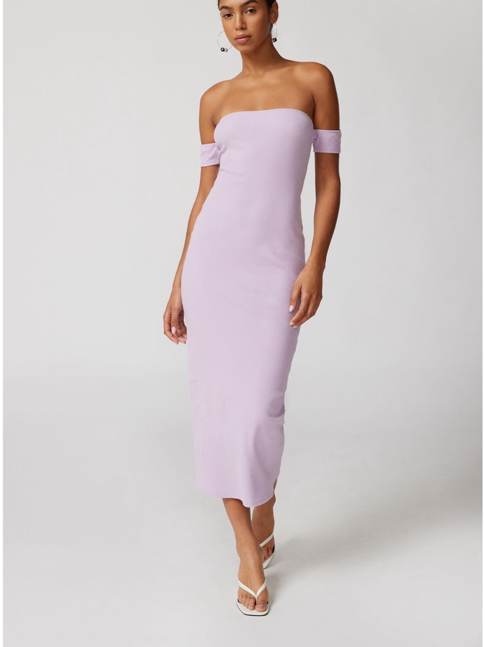 Urban Outfitters Spencer Off-The-Shoulder Knit Midi Dress